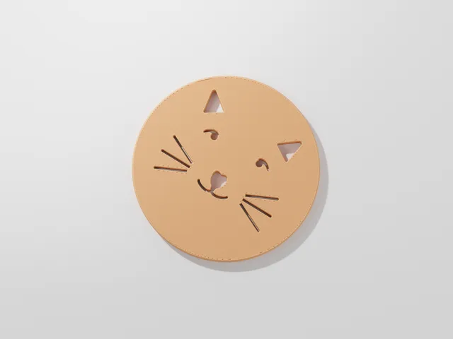 Cat Drinks Coaster – Cute Cat Face Coaster, Easy Print