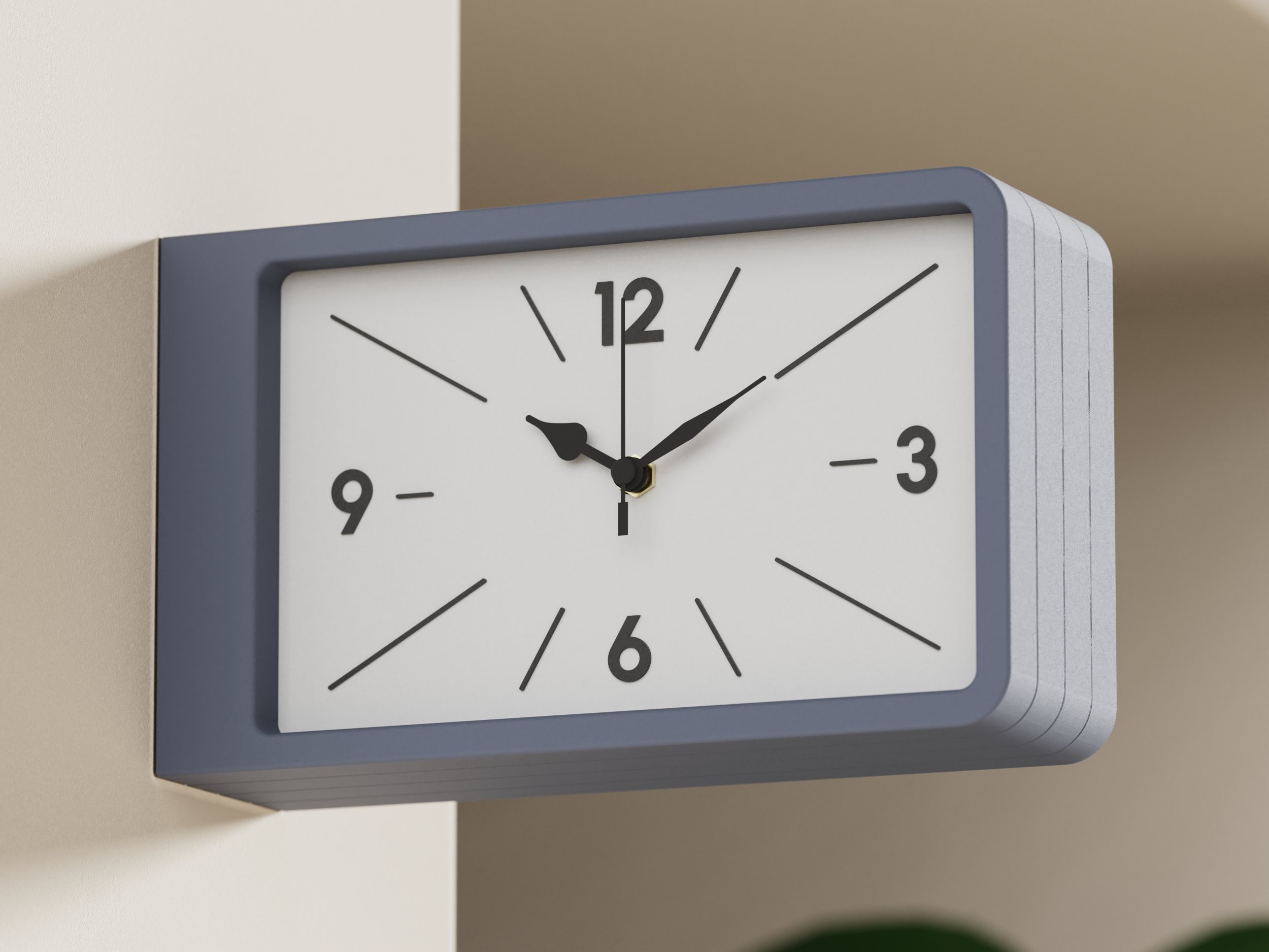 QUADRA - Rectangular Double Side Wall Clock - Dulton style
