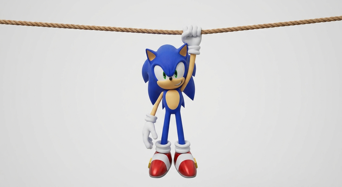 Hanging Sonic the Hedgehog