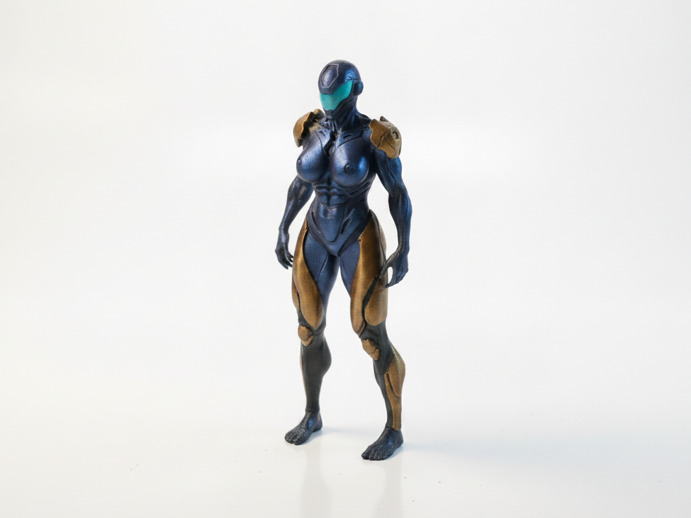 Cyborg Lady Figurine Sci-Fi Female 3D Printable