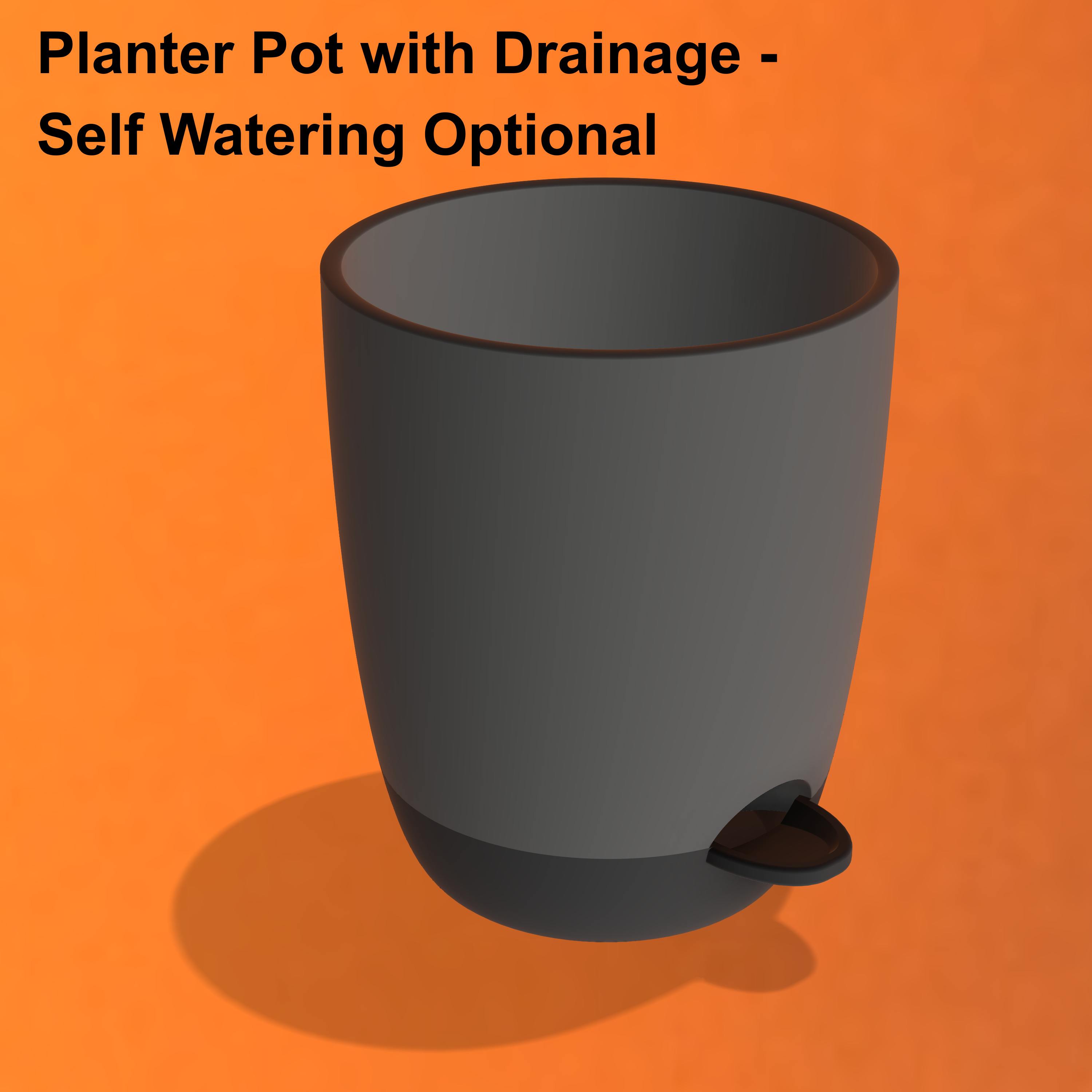 Planter Pot with Drainage - Self Watering Optional