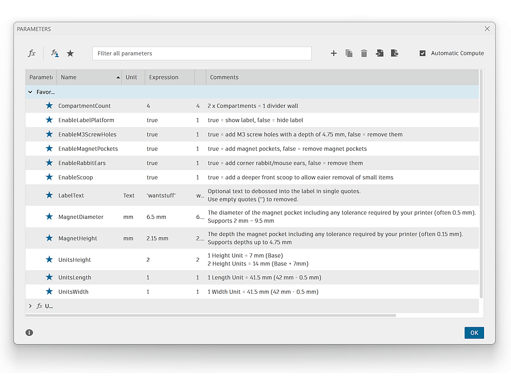 Parametric Gridfinity Bin Generator (Fusion 360) — miniatura 2