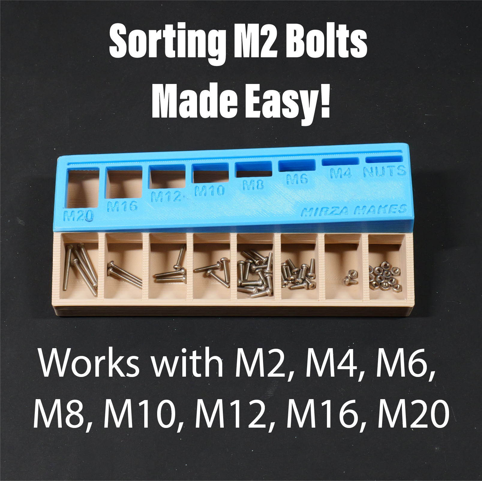 Quick M2 Bolt Sorter - Organizing Your M2 Bolts Made Easy