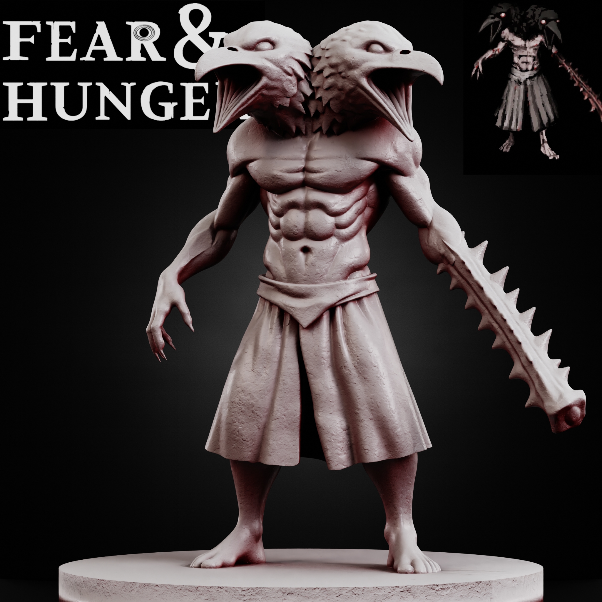 FEAR AND HUNGER TABLETOP D&D RPG miniature figurine – scale STL Fan Art
