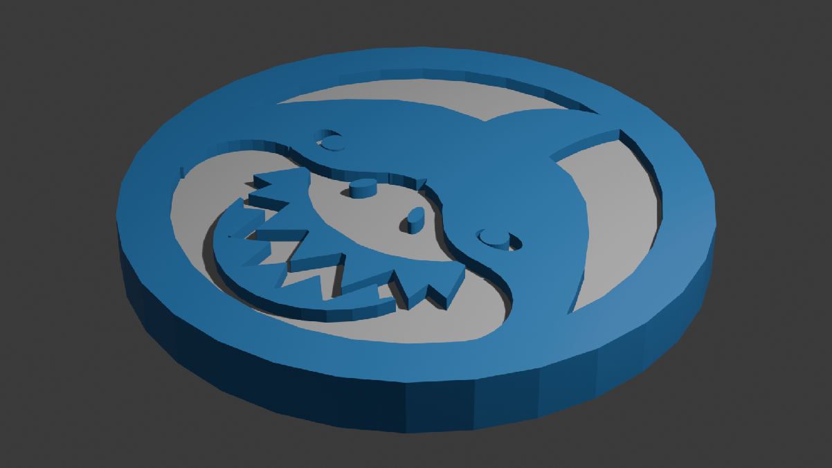 Jeff the land shark symbol token/keychain
