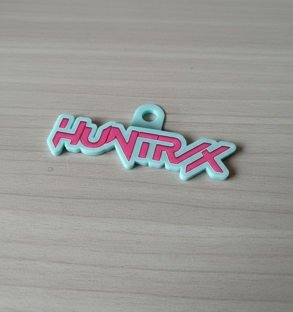 huntrix text keychain kpop demon hunters fanart logo