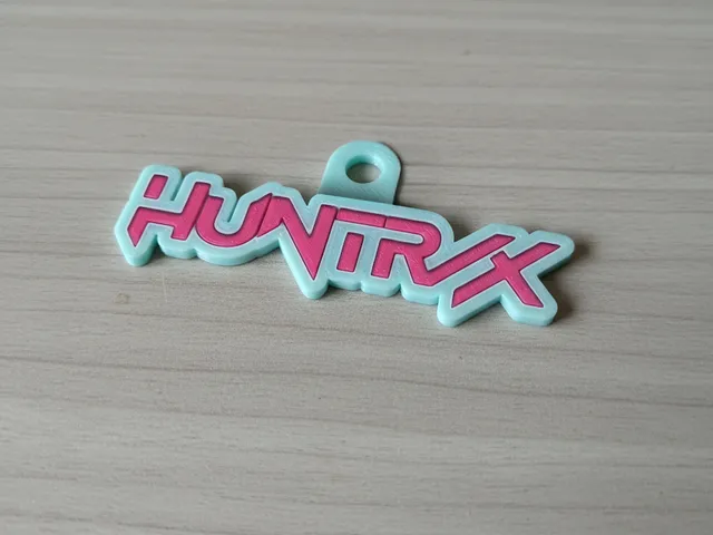 huntrix text keychain kpop demon hunters fanart logo