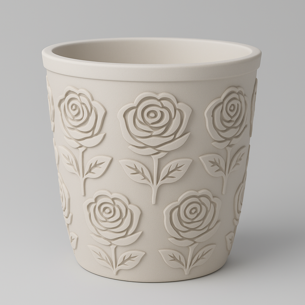 Flowerpot - Rose Relief