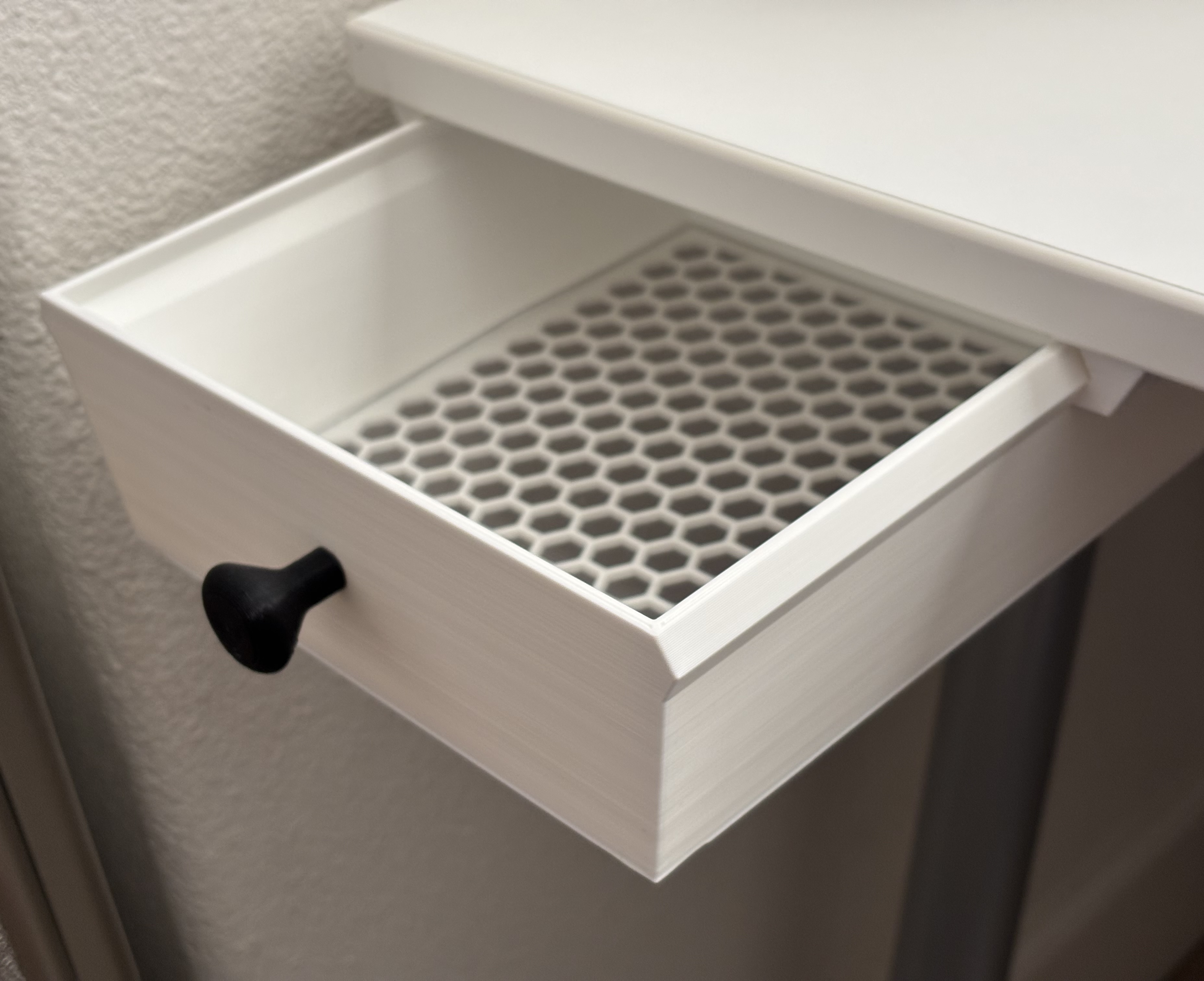 Under Desk Drawer 59mm Tall with Knob