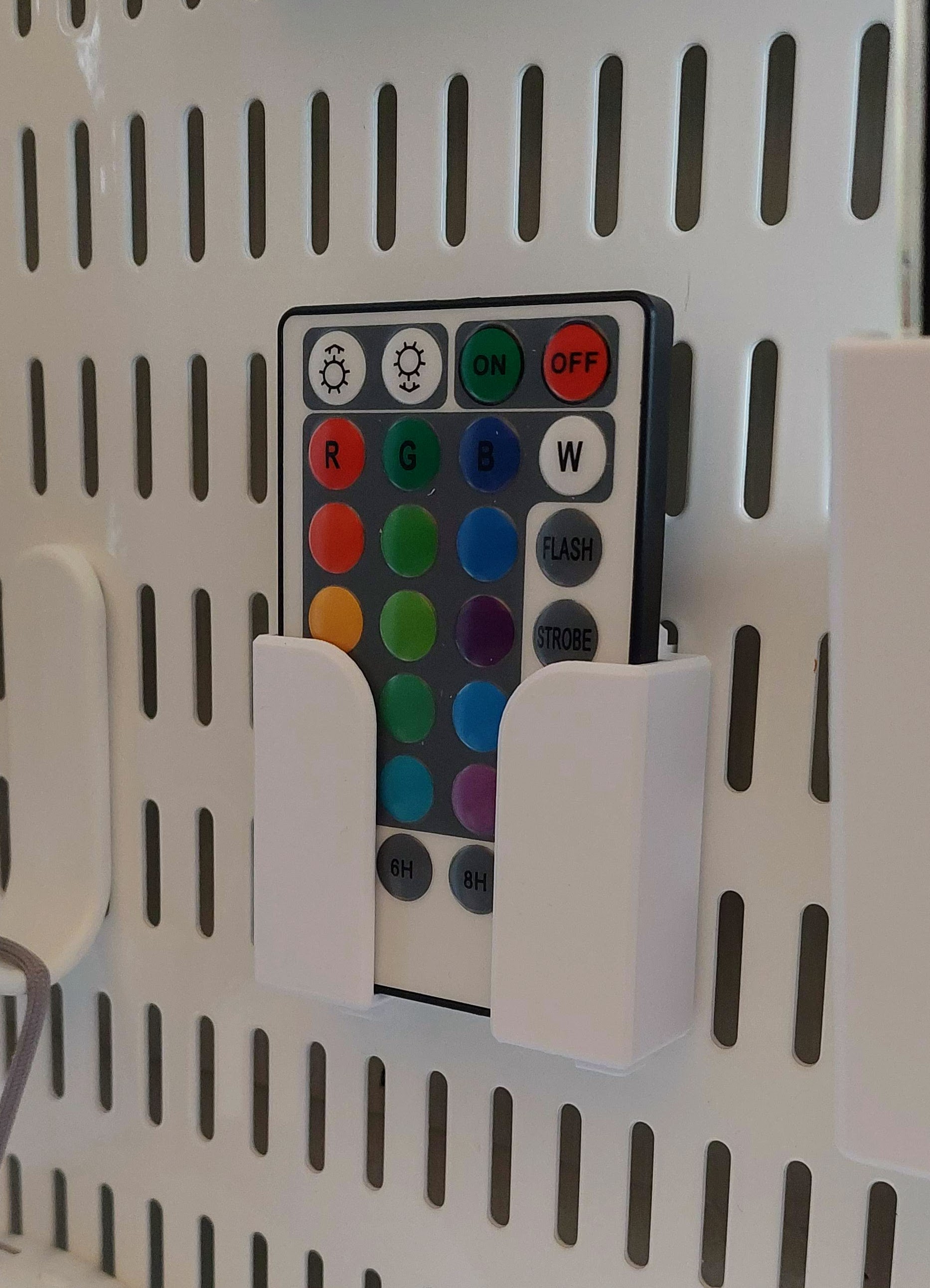LED Remote Holder for Elfa Pegboard