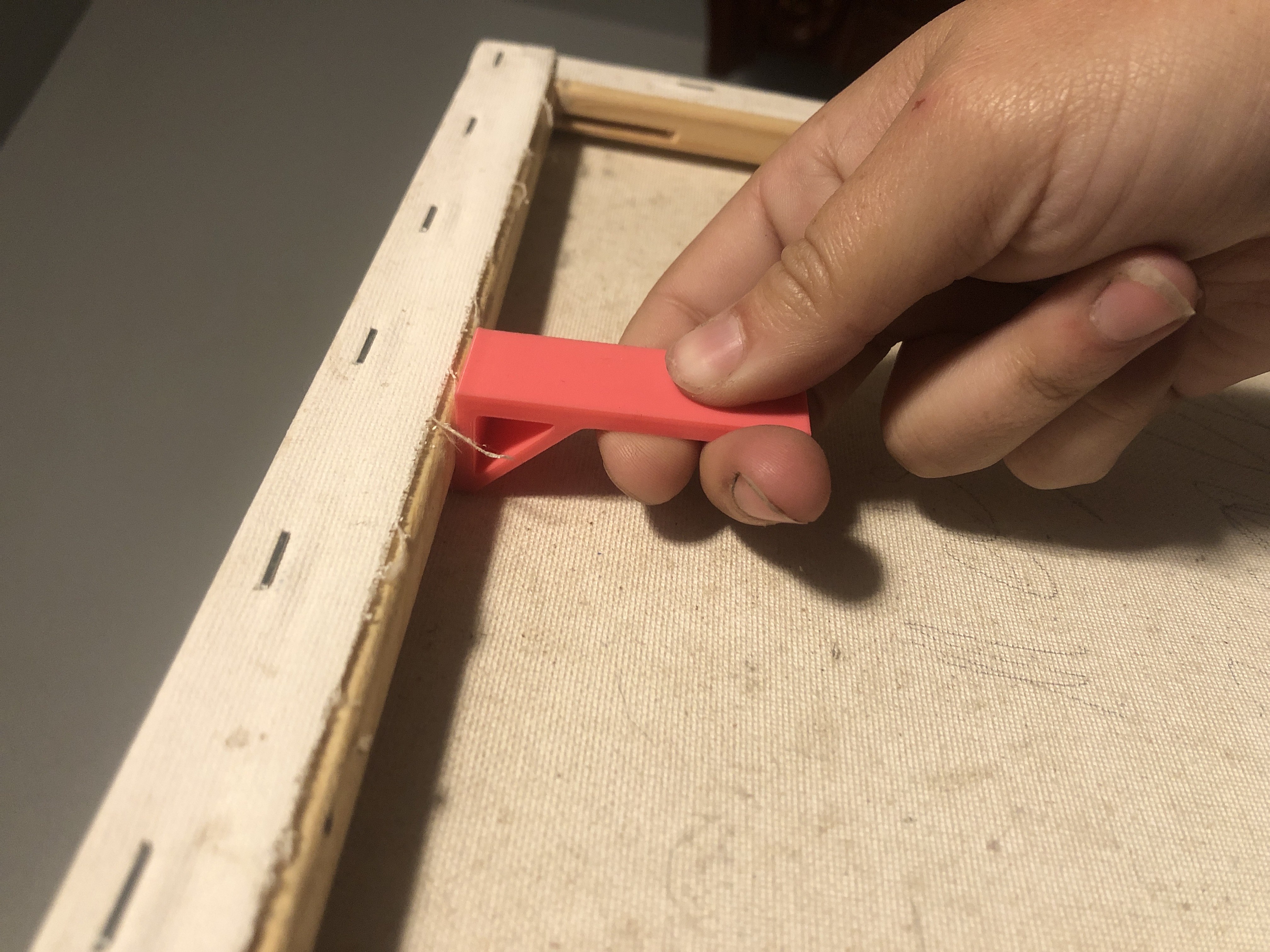 Command strip hook for canvas paintings