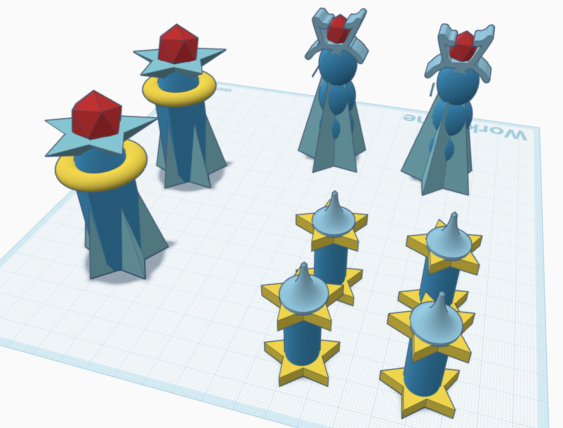 chess peices 1 (Sea themed) 2 kings, 2 queens, 4 bishops