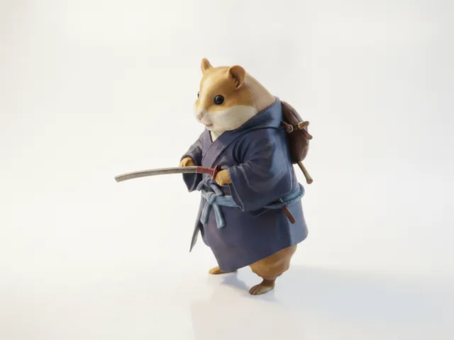 Samurai Mouse Warrior Figurine Animals 3D Printable