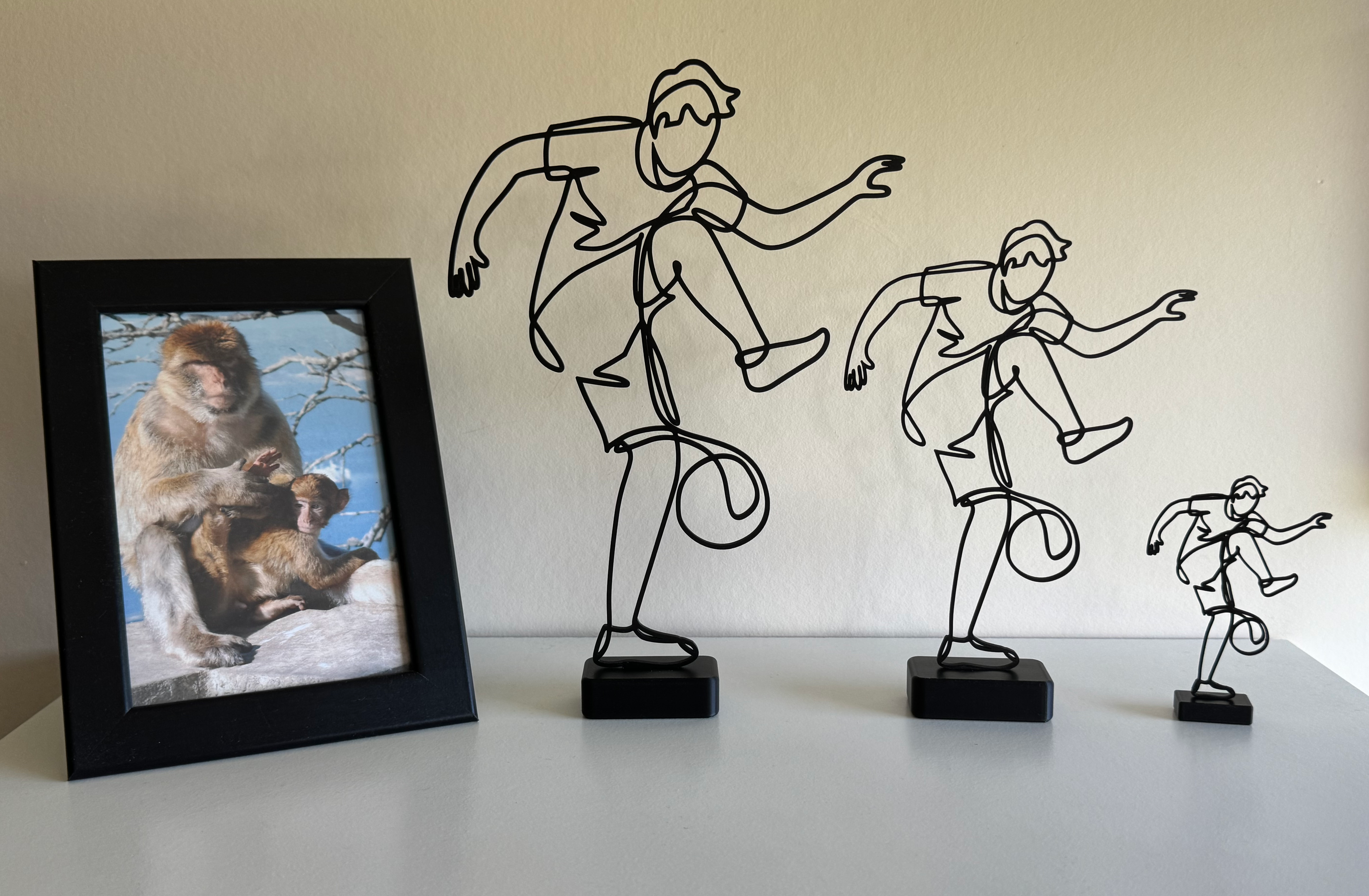 Footballer Line Art Sculpture