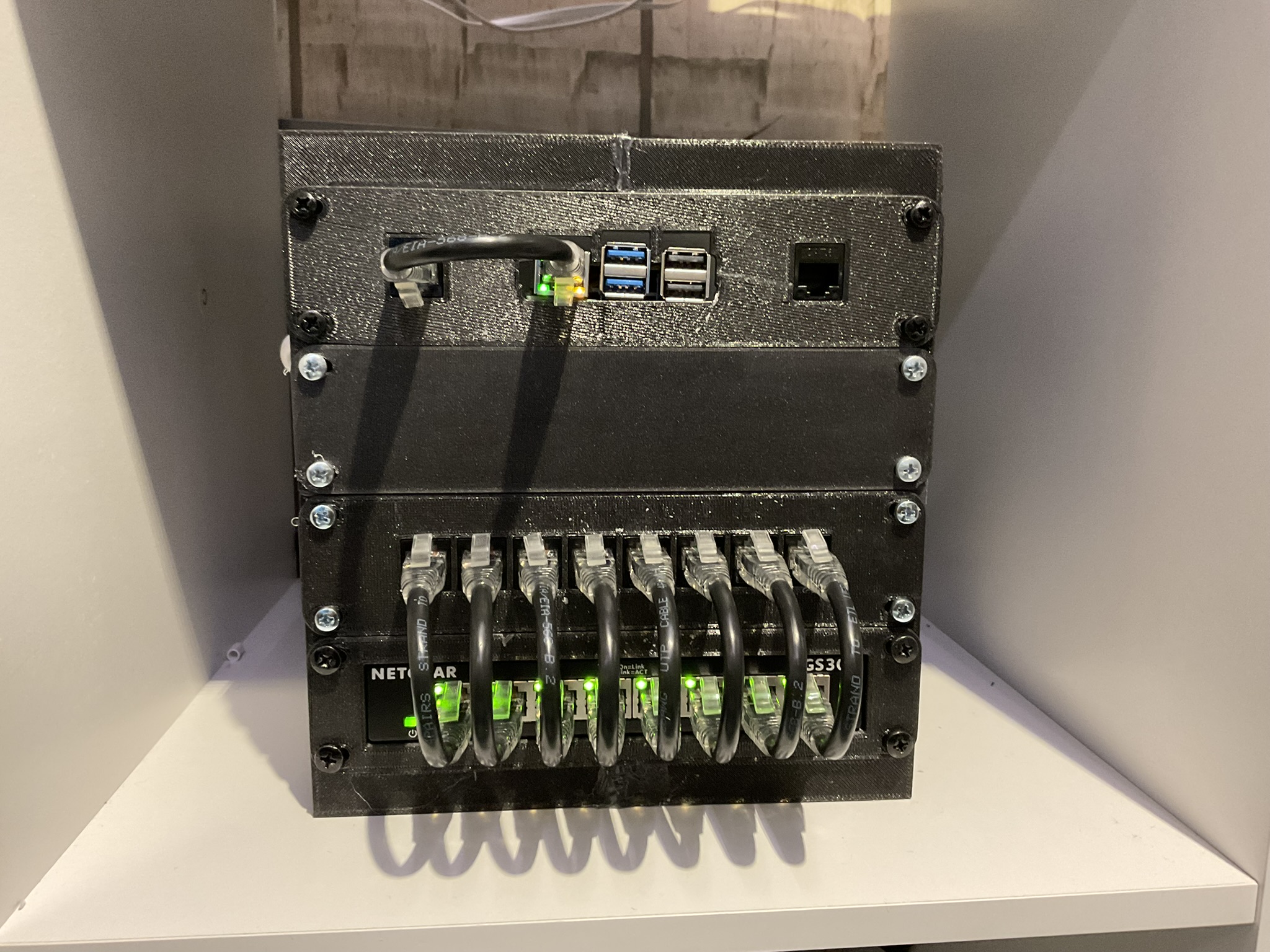 Remix of "Mini server rack for TP Link TL-SG108 and Raspberry Pi"