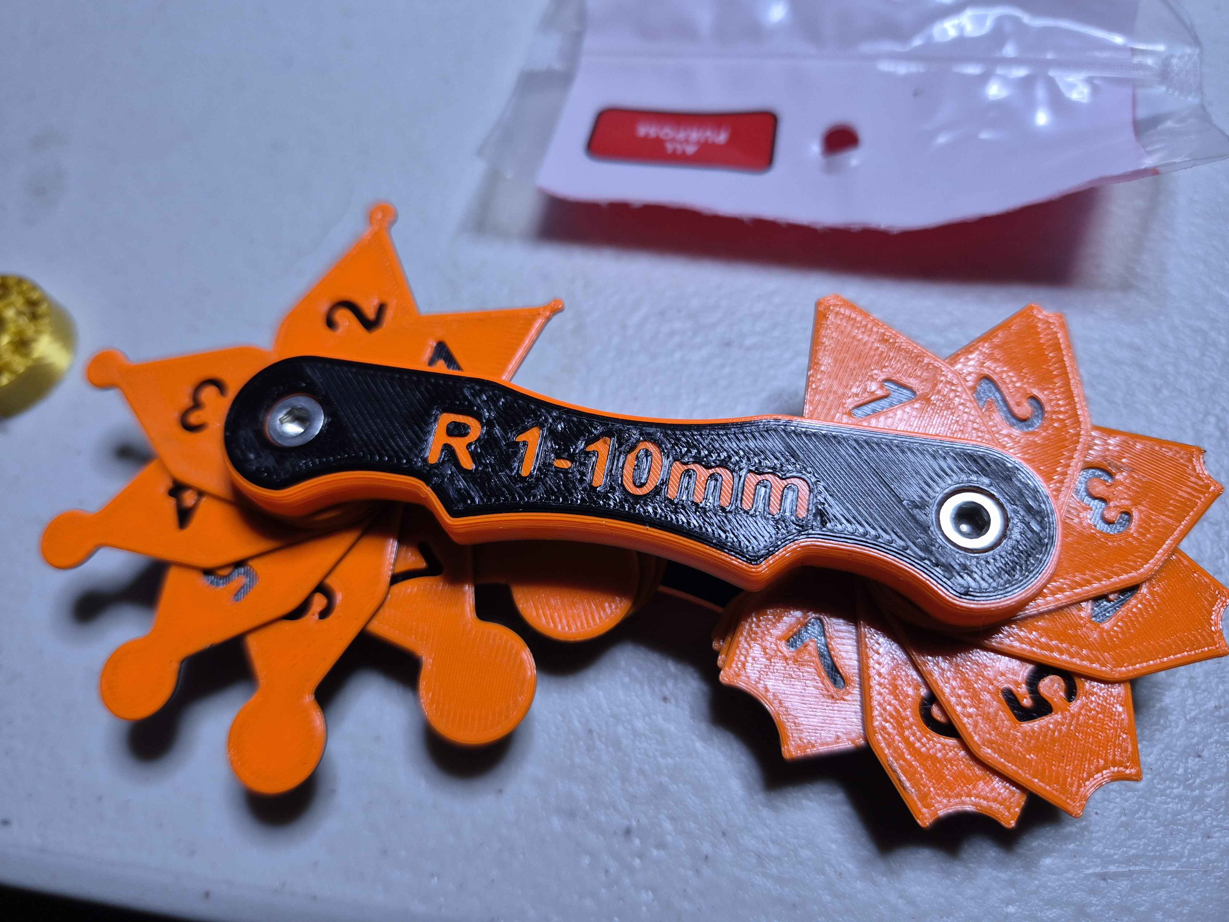 Radius Gauge 1-10mm w/ Larger Font 3D model thumbnail