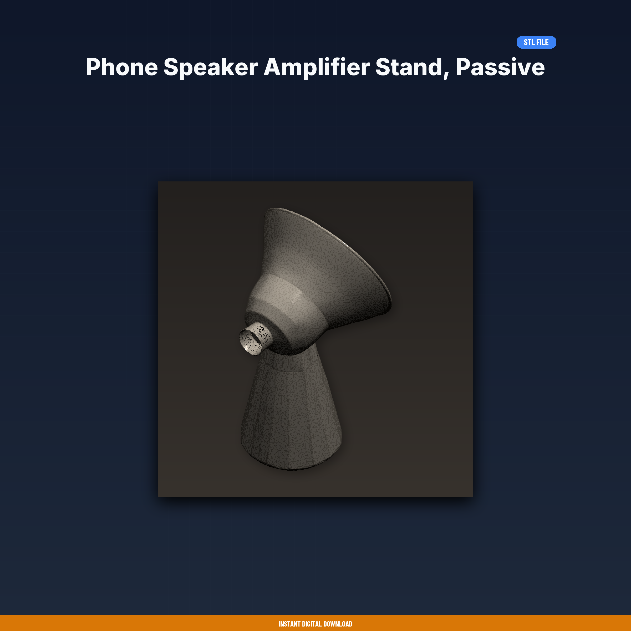 Phone Speaker Amplifier Stand, Passive Acoustic Amplification, - 3D Printable STL File