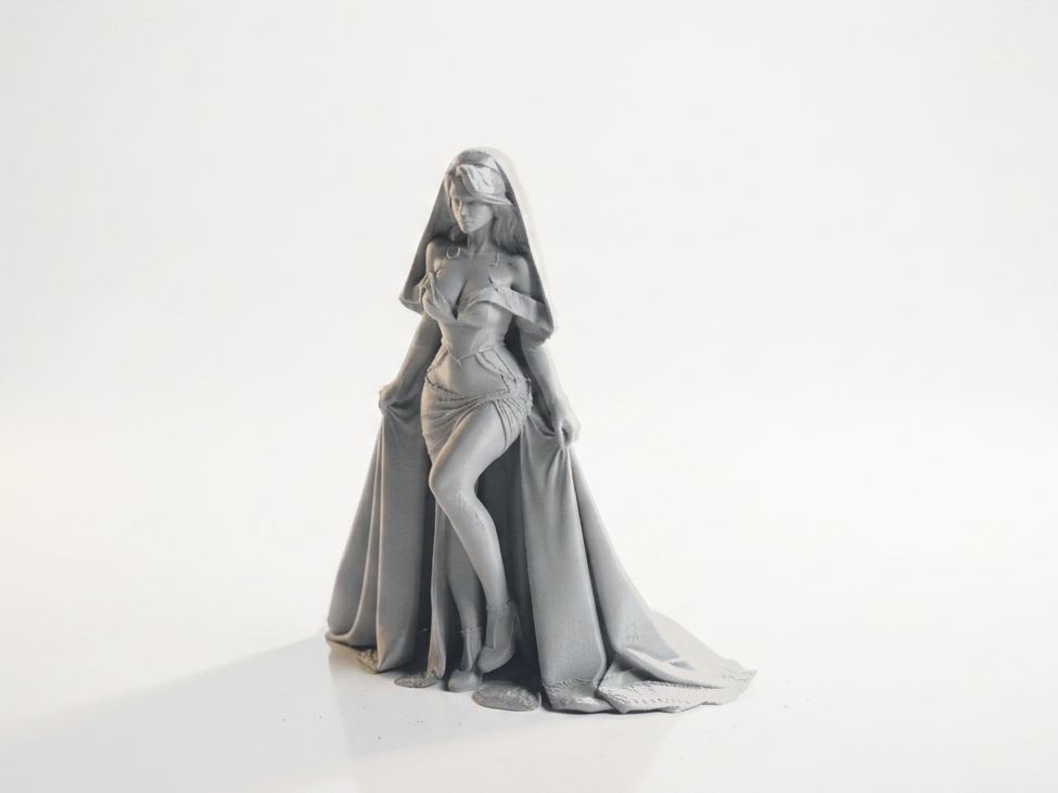 Wedding Dress Bride Figurine Female 3D Printable