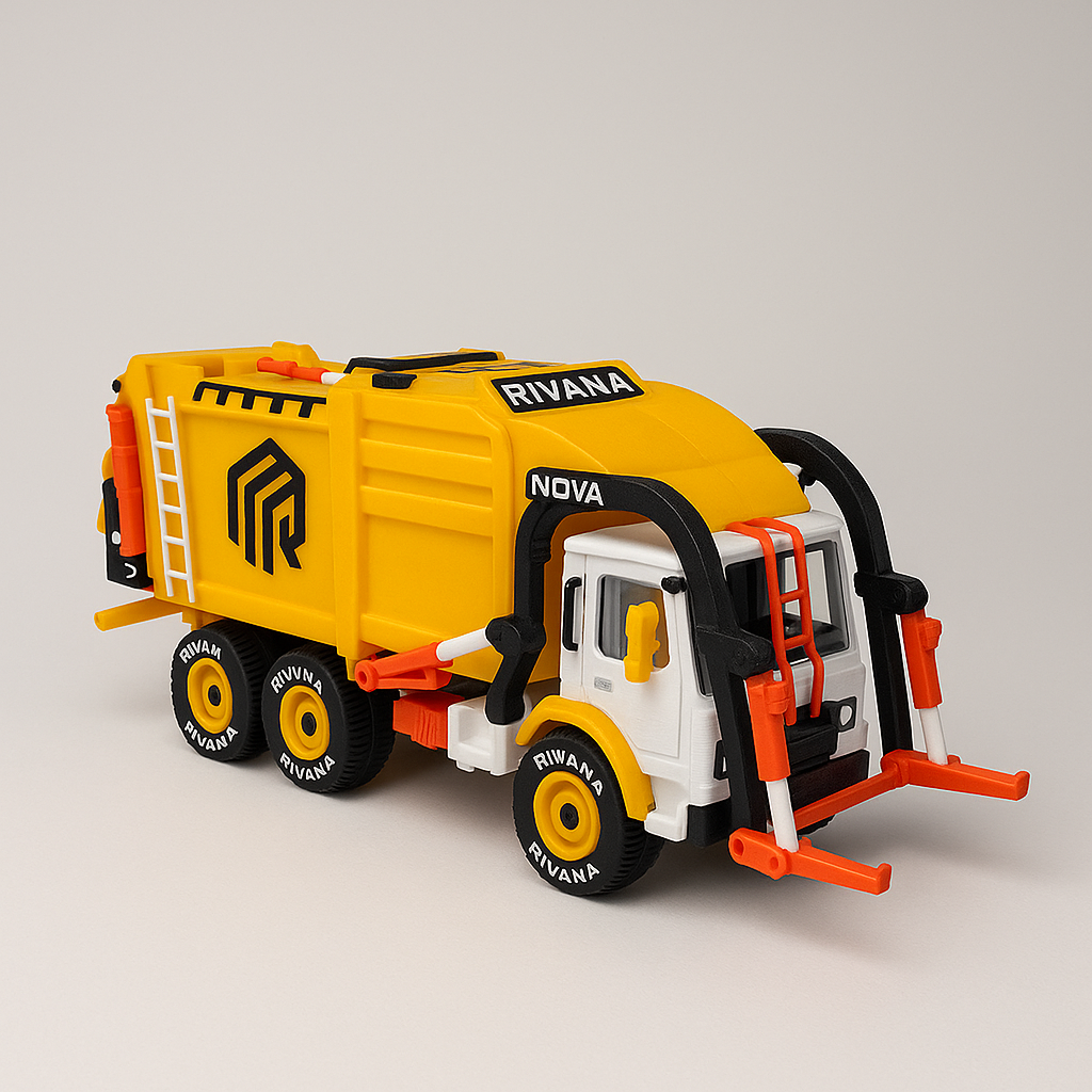 Yellow Front Loading Garbage Truck (Basic) — miniatura 2
