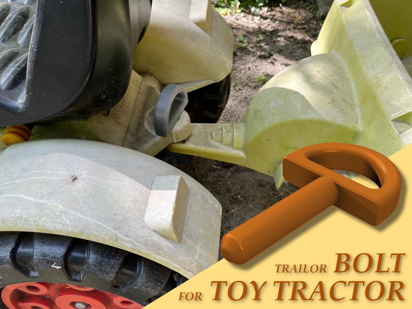 Hitch Pin/ Bolt For Toy Tractor Trailor