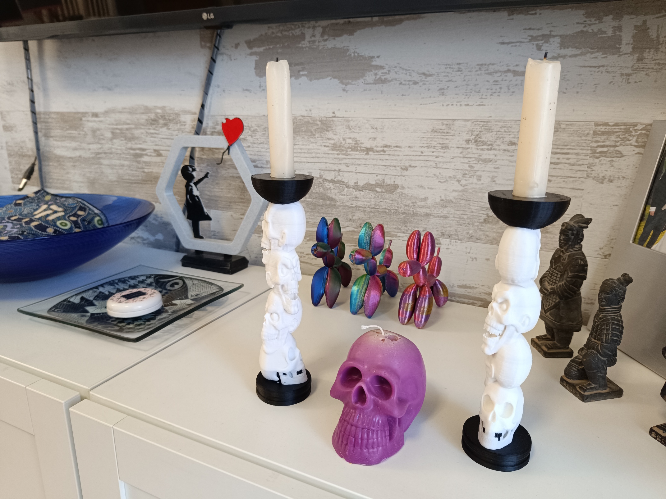 Vertical Skulls Candleholder