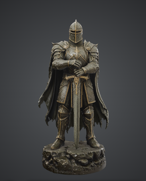 Dark Knight Guardian Statue – Armoured Fantasy Warrior
