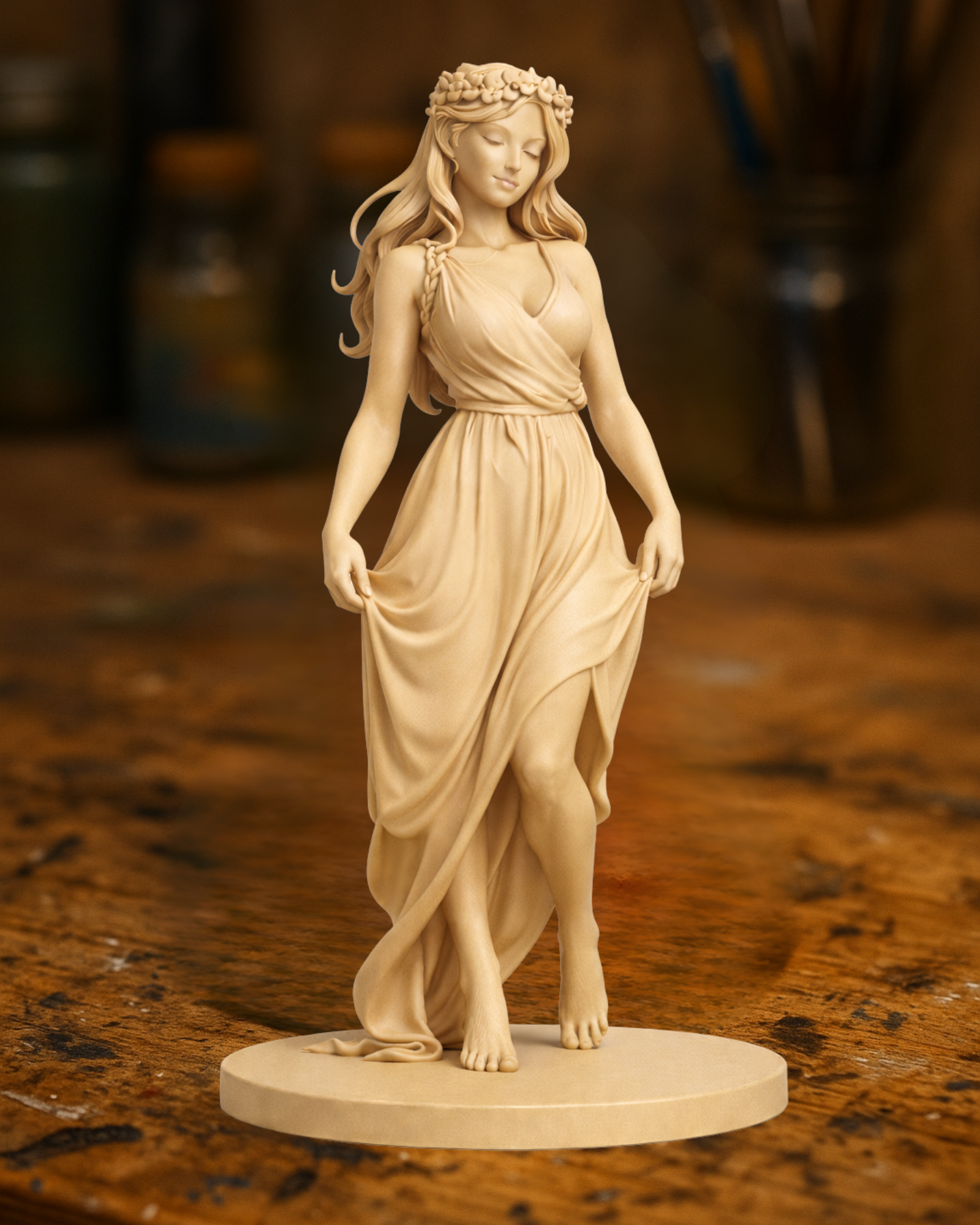 Graceful Maiden Statue — Classical Female Figure