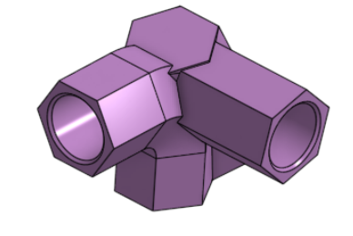 Hexagonal Corner Connector x4L 30deg for PCV Tubing