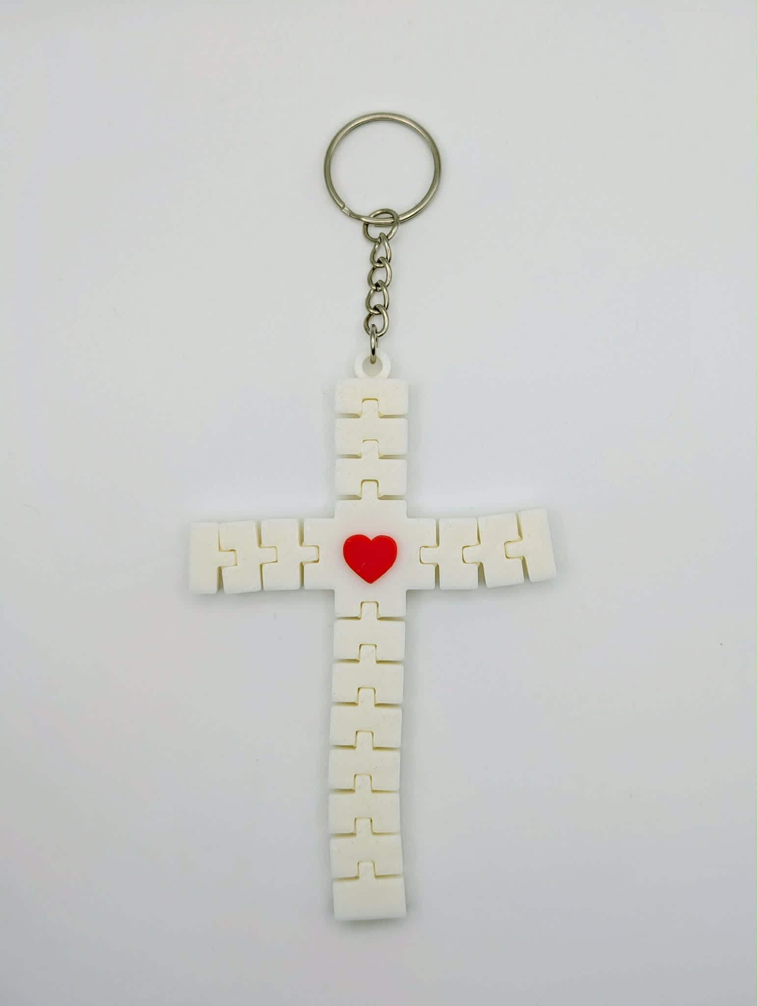 Flexi Cross with Heart Keychain