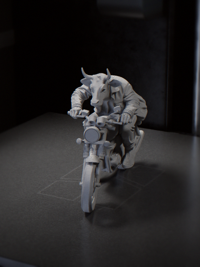 Cow Rider Motorcycle Figurine Animals 3D Printable 3D model by José Pedro