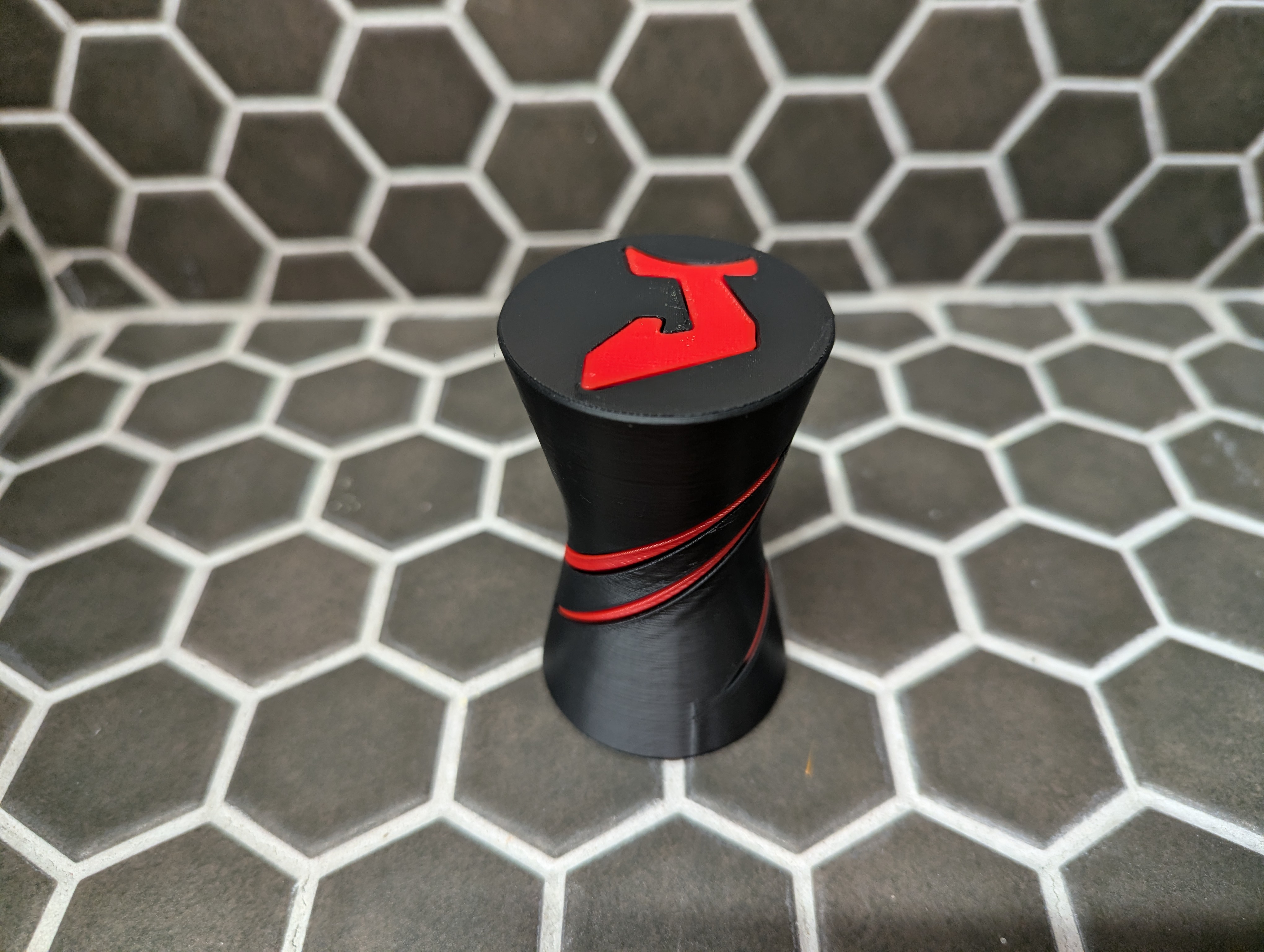 Spiral Vortex Letter J Fidget - Internal Solid Letter Passthrough
