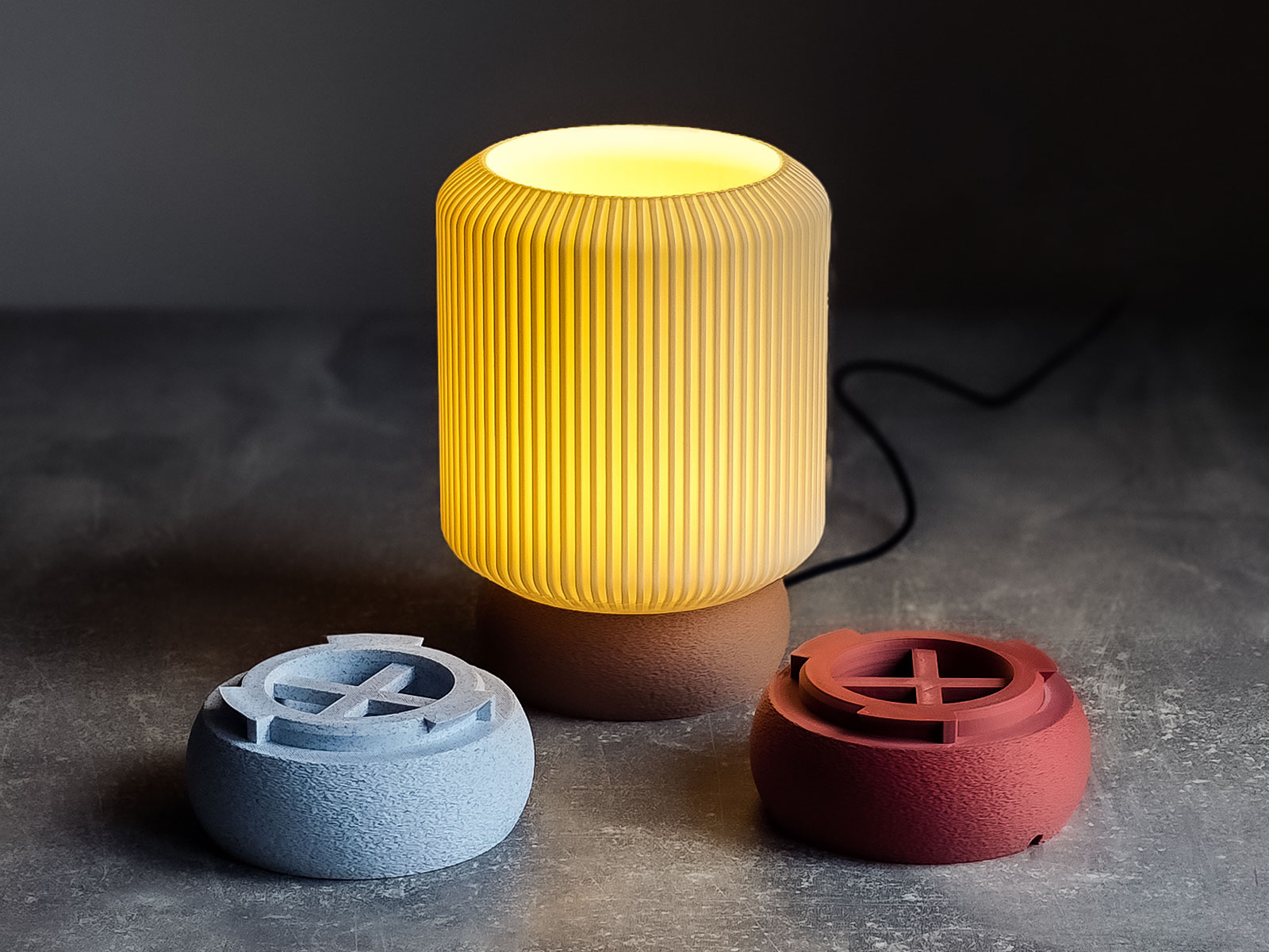 Tischlampe Rippendesign mit Vintage-Charakter