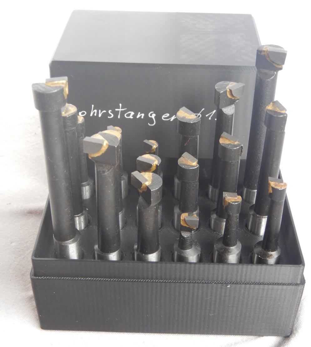 Schachtel für 12mm Bohrstangen; Box for 12mm boring bars