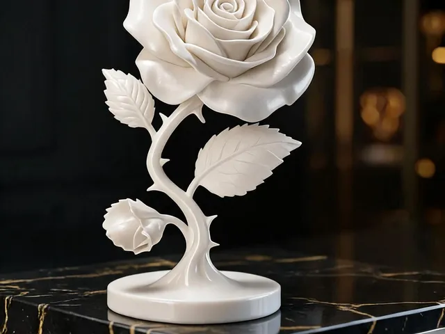 Elegant Rose with spine Statue