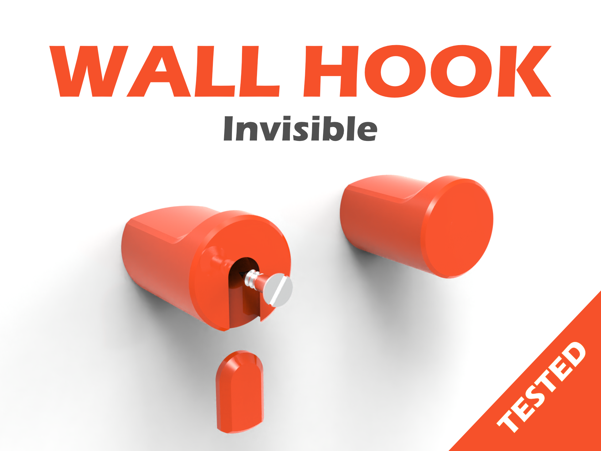 INVISIBLE WALL HOOK - MINIMALISTIC WALL HOOK - (Tested)