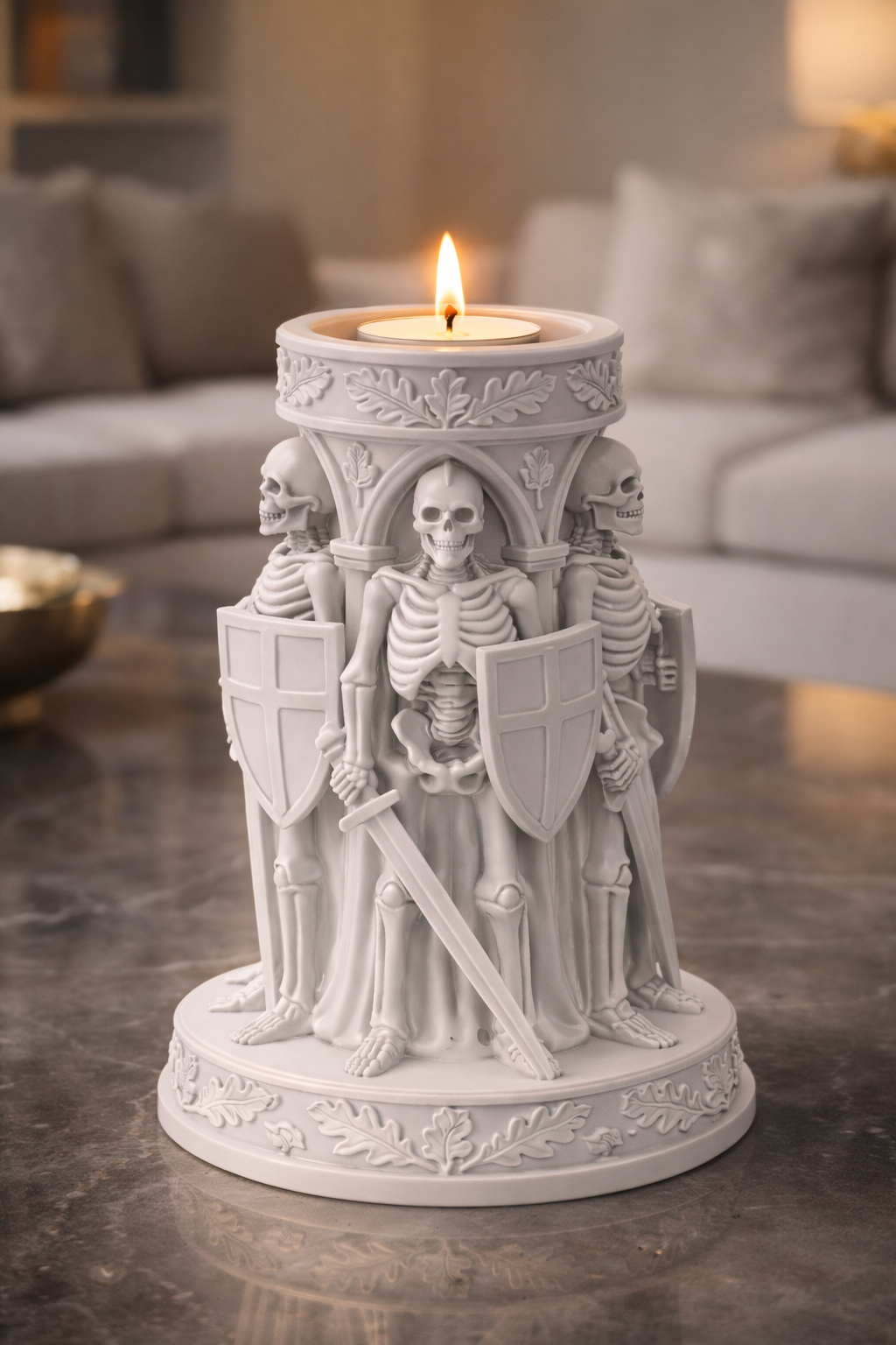 Skeleton Knight Candle Holder STL | Dark Fantasy Decor