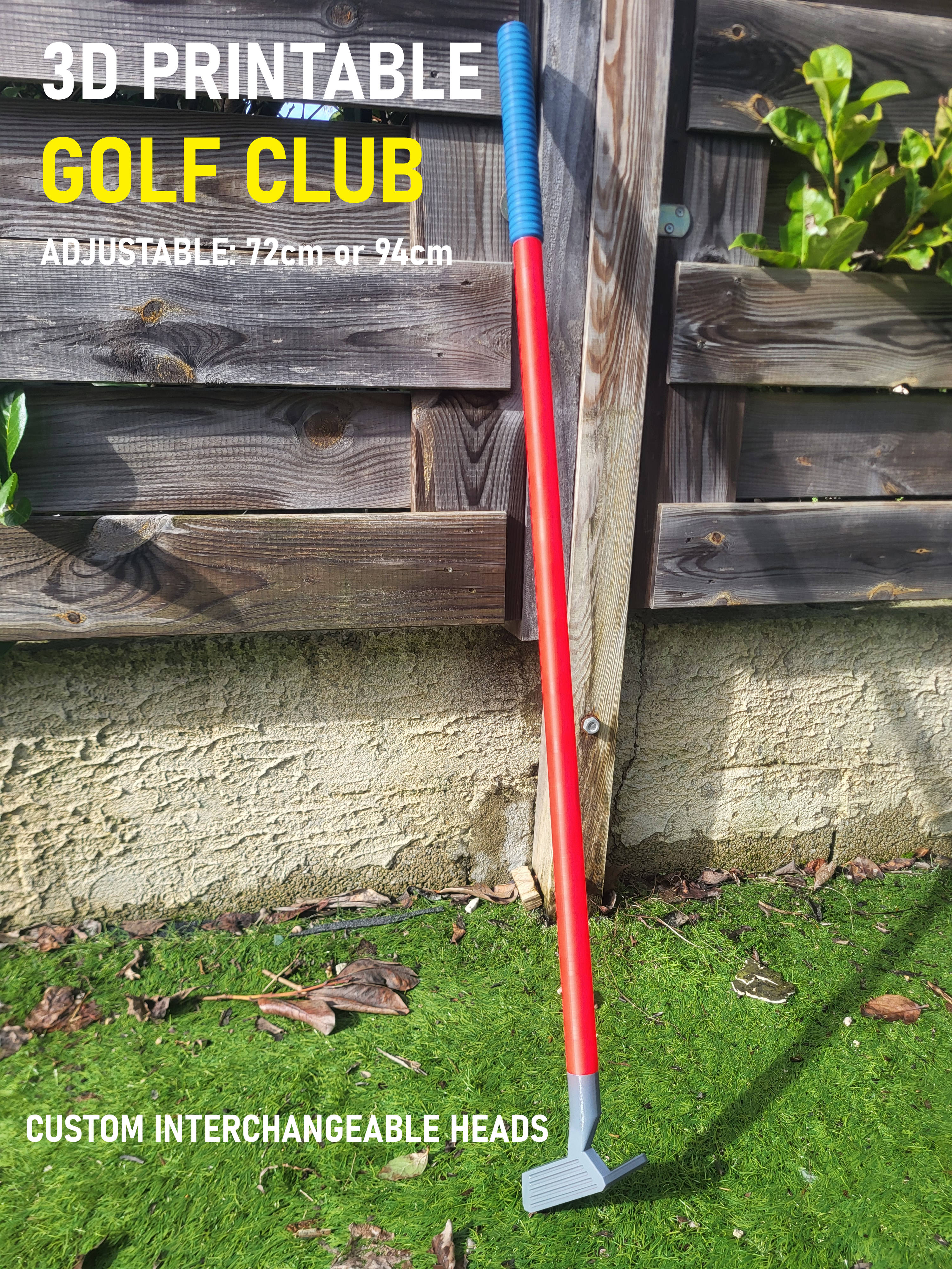 Modular 3D Printed Golf Club – 72 cm or 94 cm Adjustable Length