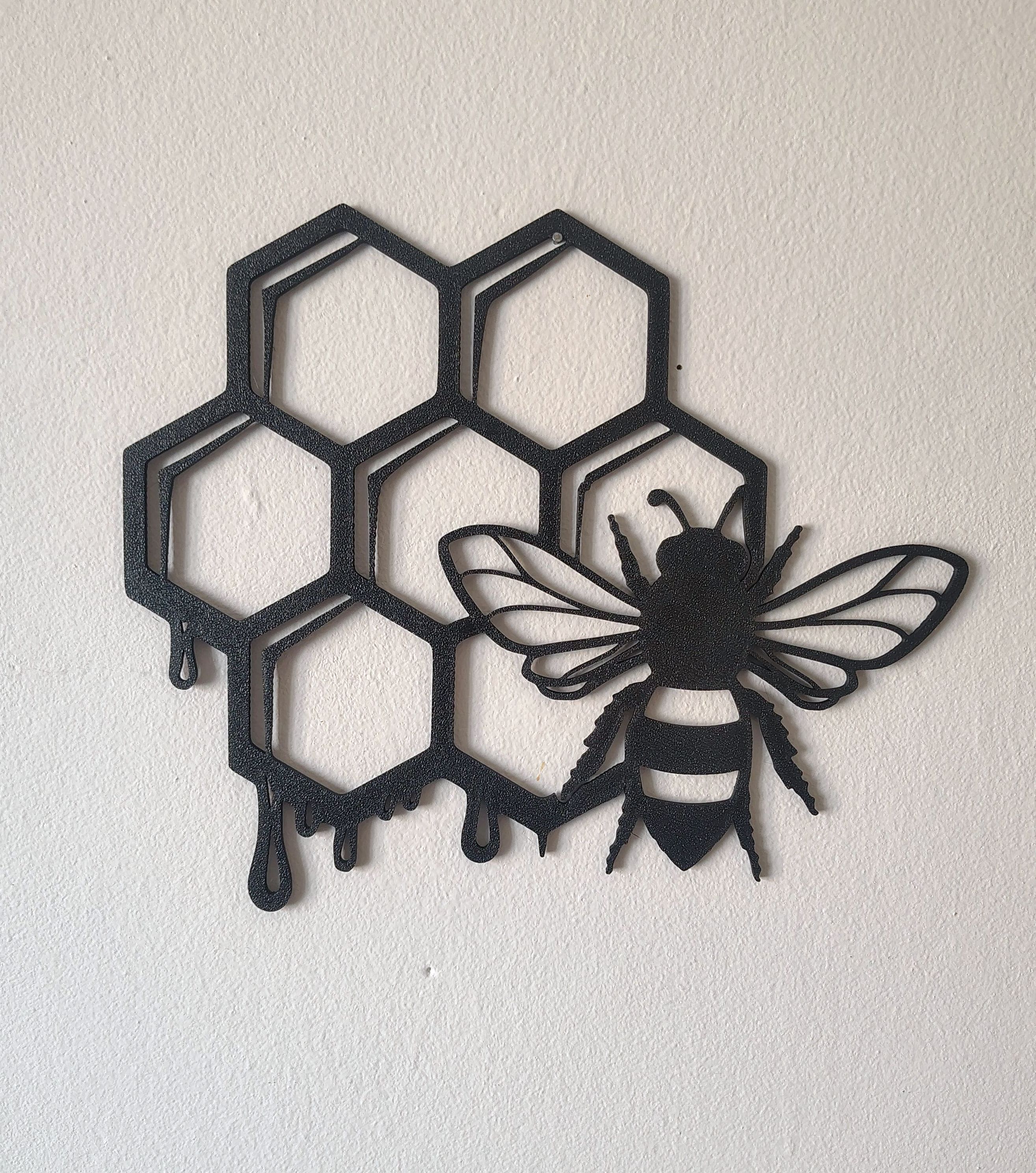 Bee - Honeycomb wall art