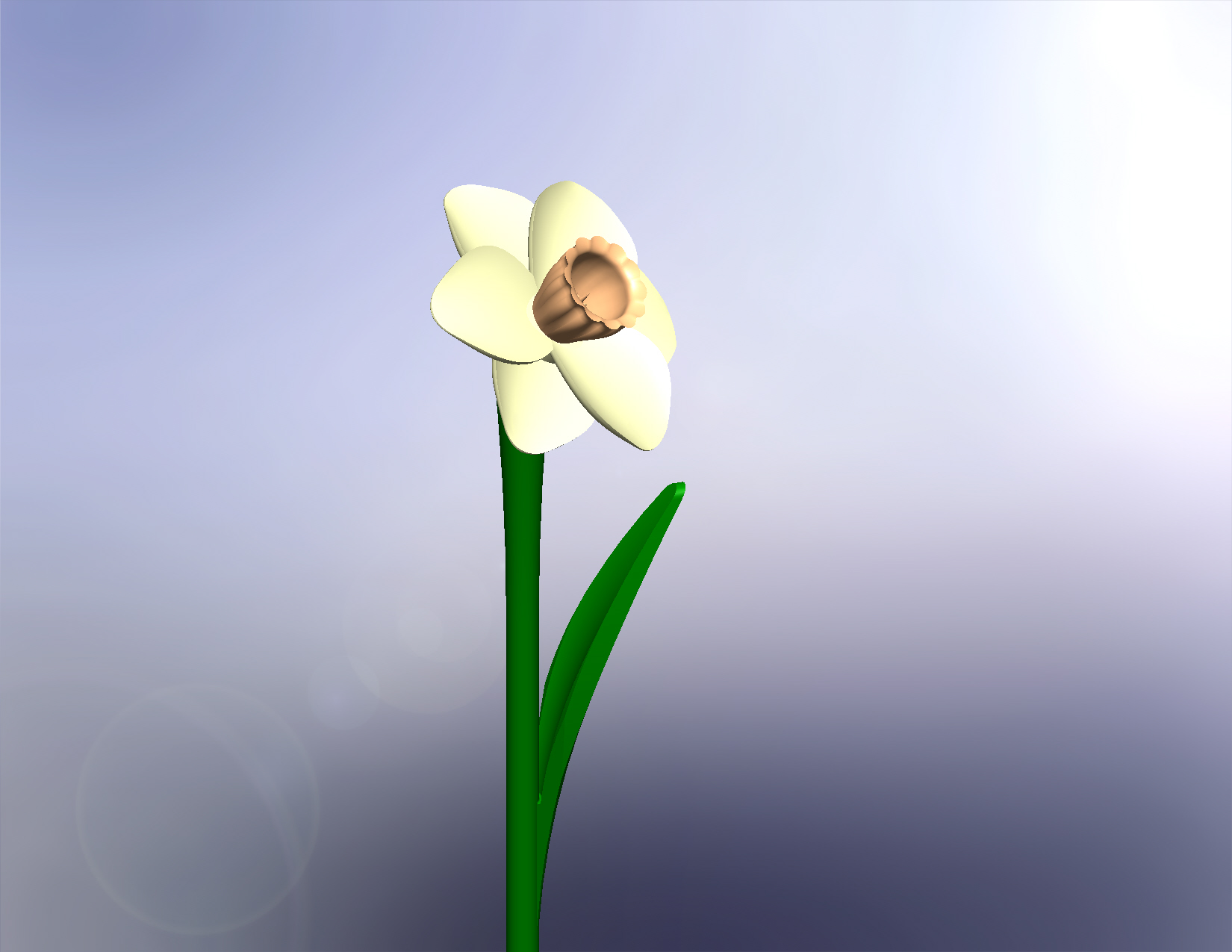 Miniatura 2 do modelo 3D Daffodil with Stem