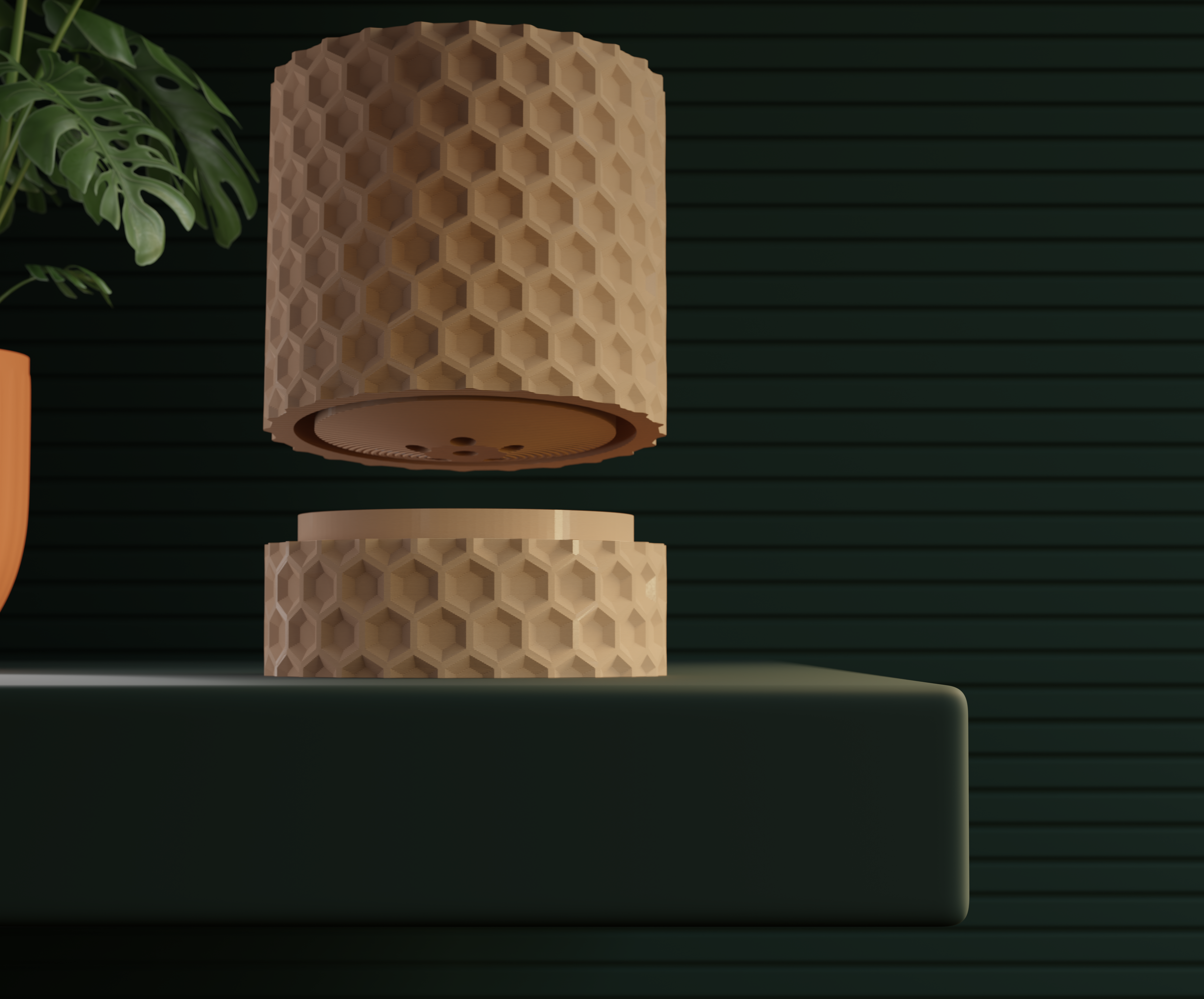 Miniatura 2 do modelo 3D vase hexagonal pattern