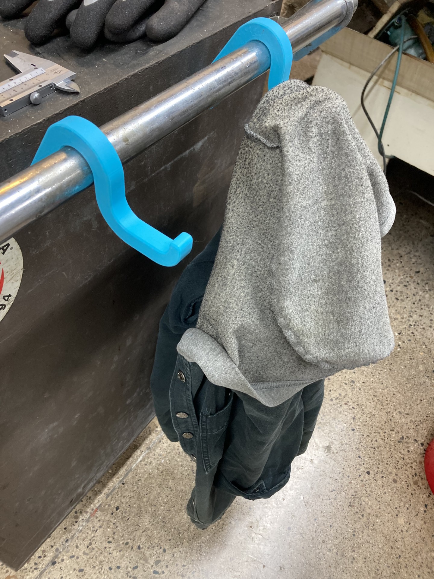 Tool box coat hanger