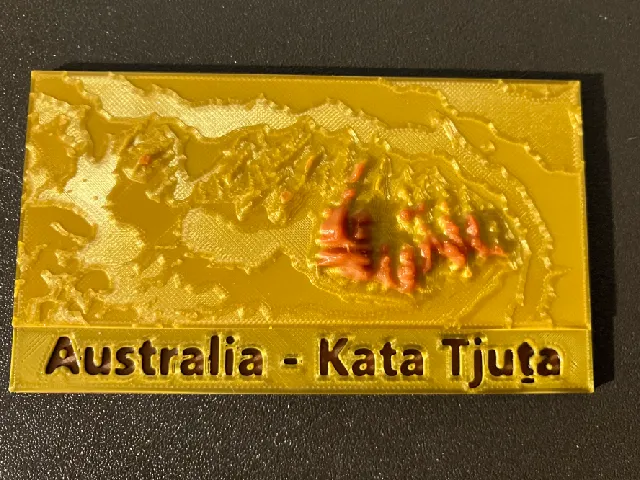 Terrain map of Kata Tjuta (Mount Olga)