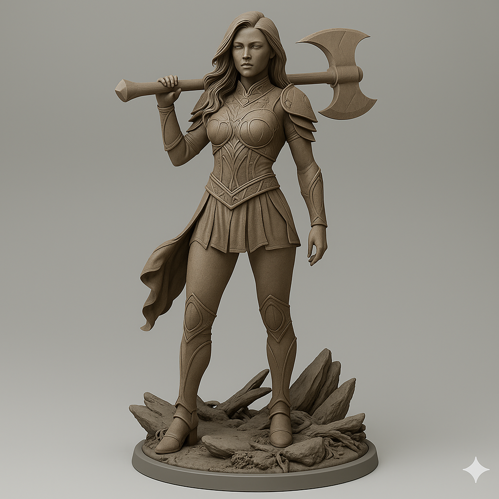 Gothic Female Warrior – 3D Printable Fantasy Figure