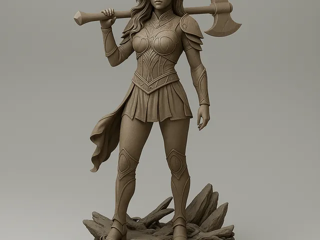 Gothic Female Warrior – 3D Printable Fantasy Figure