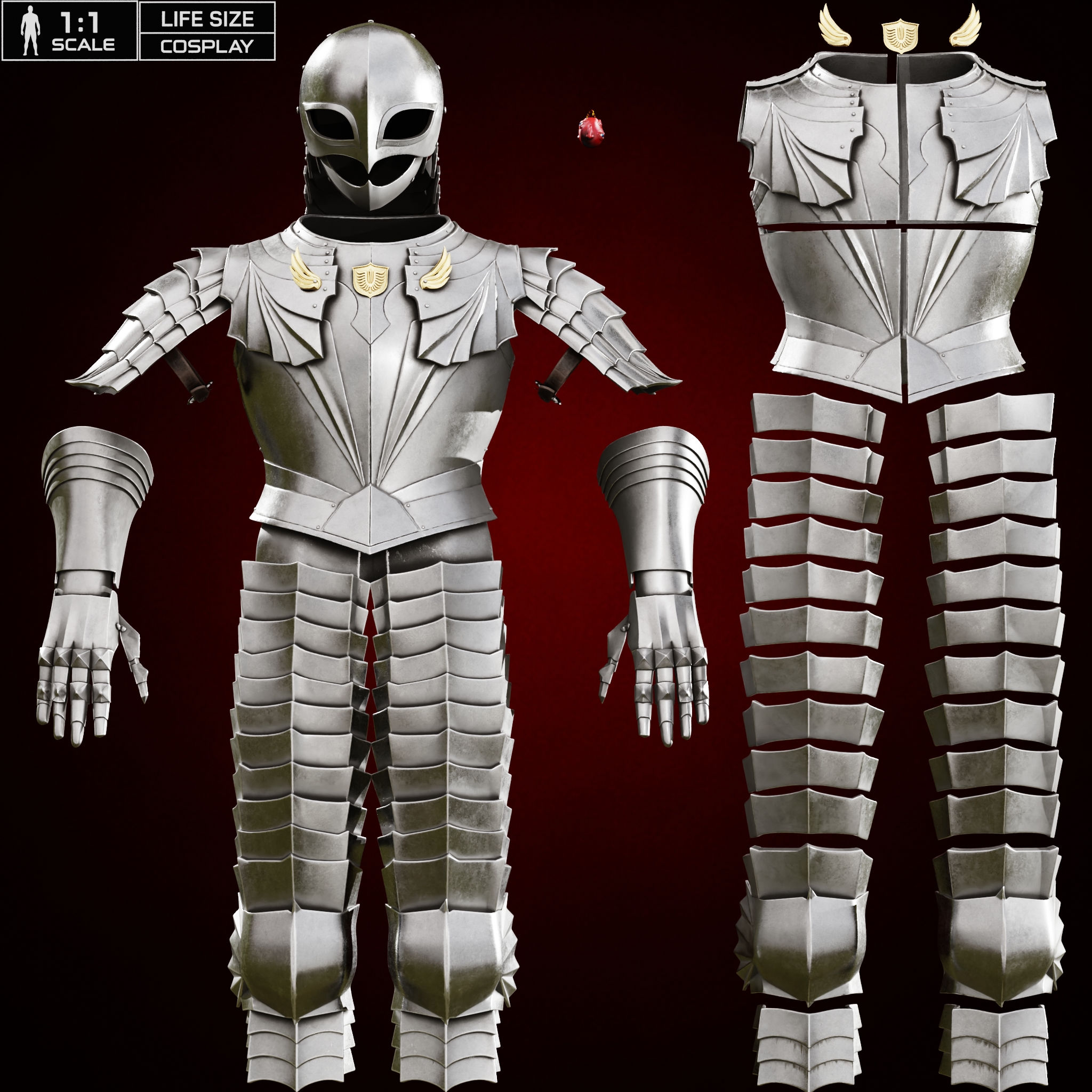 GRIFFITH GOLDEN AGE FULL ARMOR SET life size cosplay - Berserk Fan Art STL
