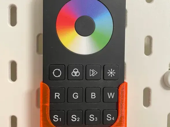 RGB LED remote control holder for Ikea Skadis pegboadr