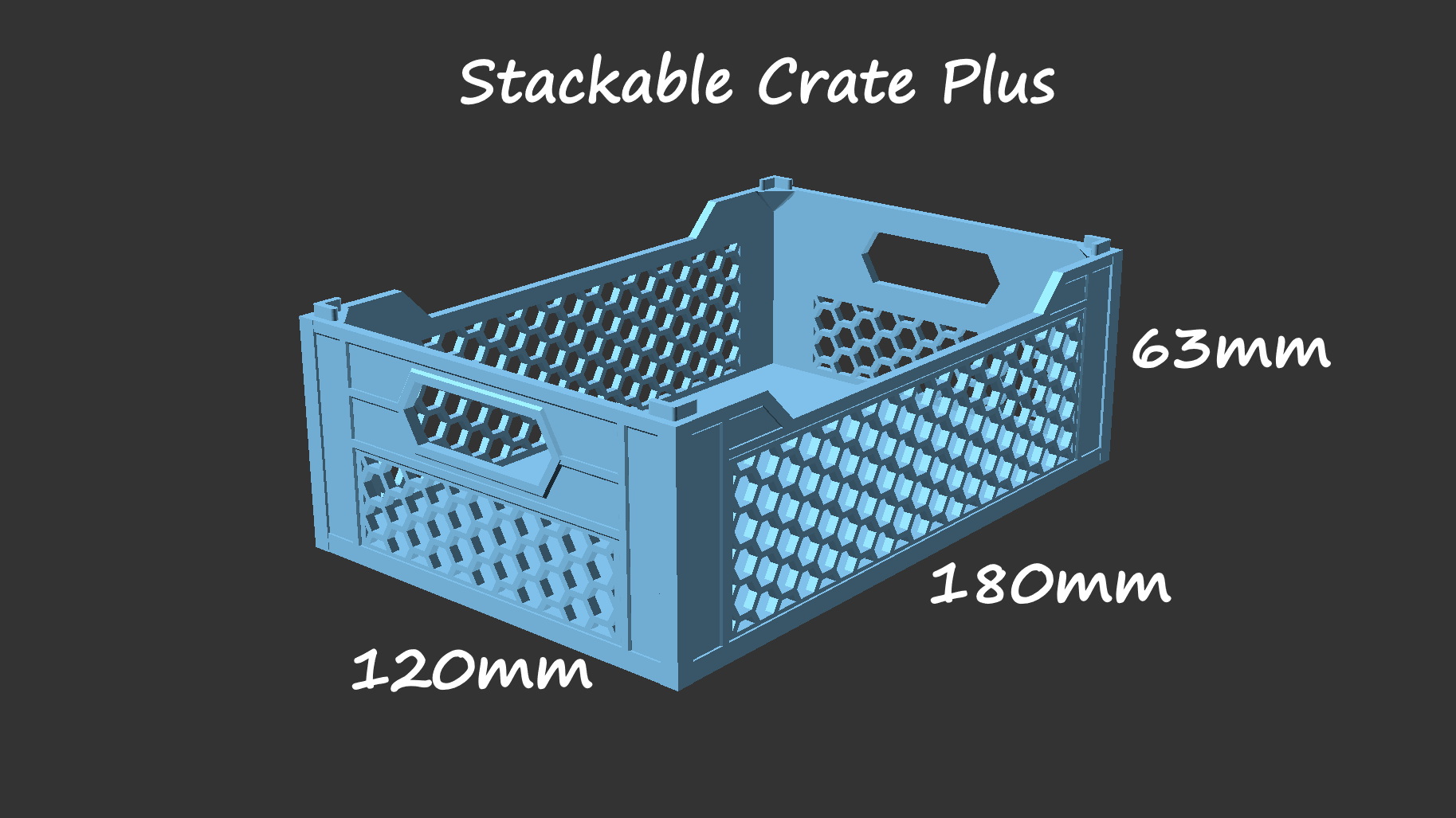 Miniatura 2 do modelo 3D Stackable Crate Plus - Honeycomb Edition