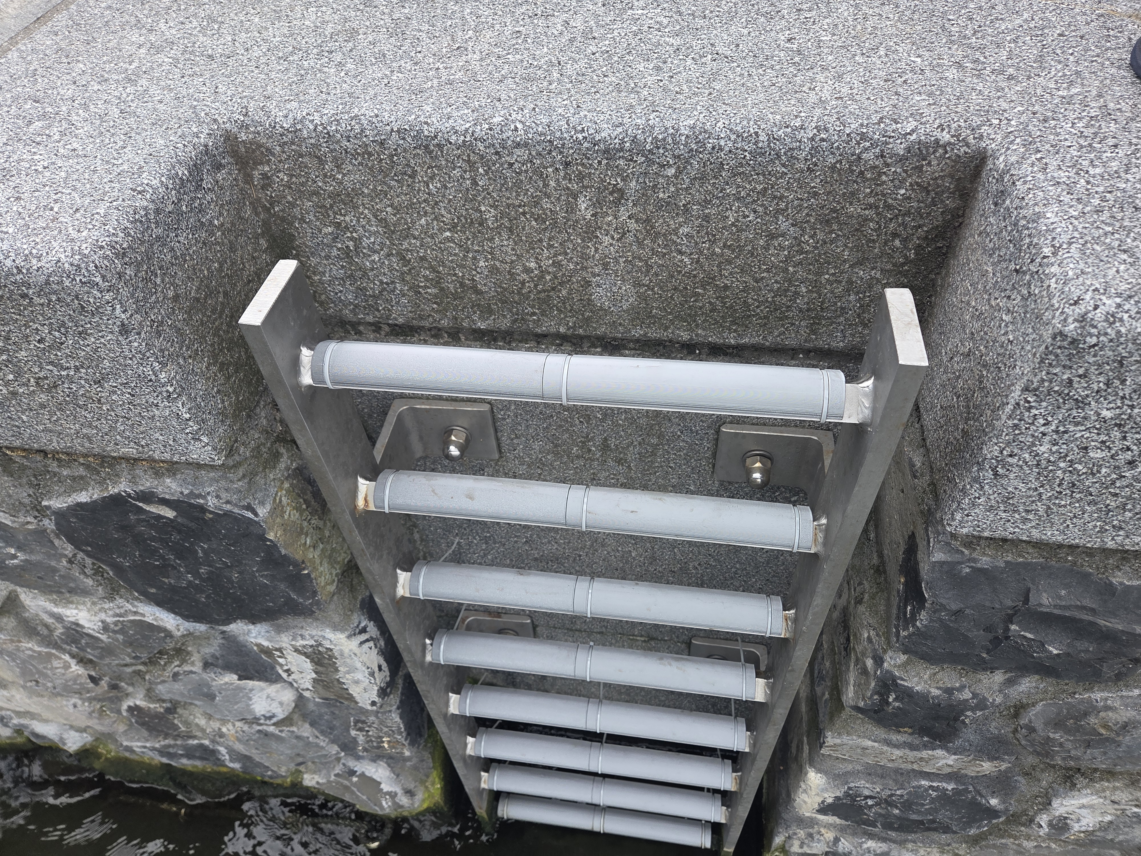 Square swimming ladder step cover.