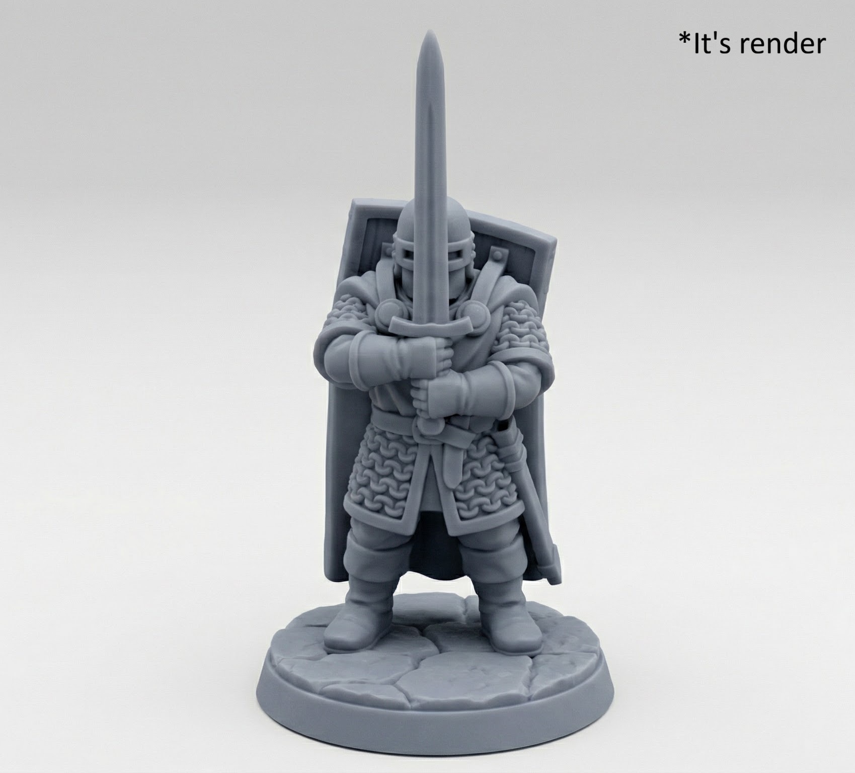 Dnd knight miniature with sword