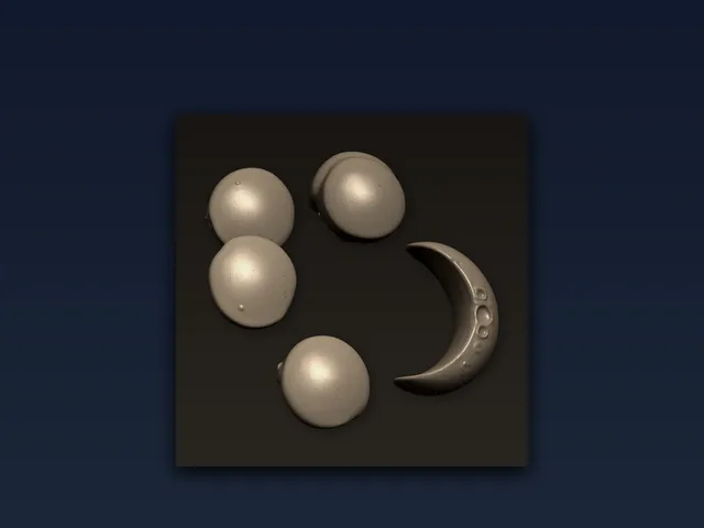Moon Phases Wall Art Set - 3D Printable STL File